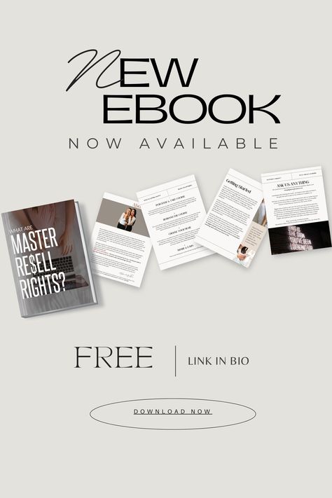 free master resell rights ebook mockup with link in bio Mrr Digital Products, Master Resell Rights, Digital Marketing Books, Stream Of Income, Reselling Business, Ad Ideas, Master Brand, Online Business Opportunities, Learn Business