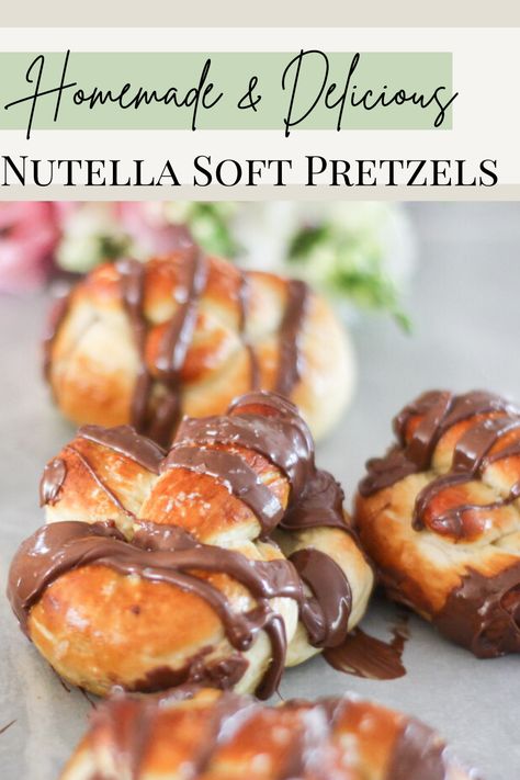 It’s no secret our family LOVES soft pretzels, but whats better then a salty, buttery soft pretzel you may ask? gooey chocolate hazelnut, Nutella soft pretzels! In todays post I have shared three easy Nutella recipes for you to try. All centred around our families favourite simple soft pretzel recipe! Easy Nutella Recipes, Soft Pretzels Easy, Nutella Desserts Easy, Nutella Dip, Nutella Recipes Easy, Pretzel Dough, Pretzel Recipe, Soft Pretzel Recipe, Nutella Desserts