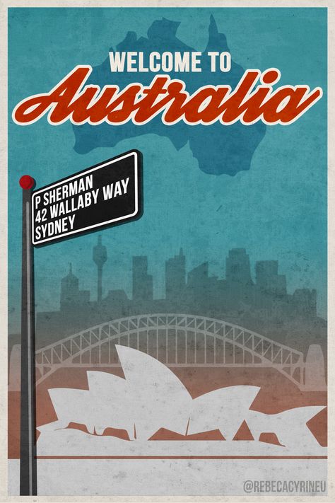 Vintage Poster Welcome to Australia - Sydney Australia Activities, Australia Postcard, Welcome To Australia, Summer Posters, Australia Wallpaper, Australia Poster, Posters Australia, Australian Vintage, Travel Collage