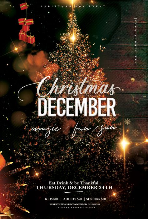 Christmas Party Poster Template, Christmas Event Flyer, Christmas Flyer Template Free, Xmas Poster Design, Christmas Concert Poster, Christmas Event Poster, Christmas Banner Design, Professional Flyer Design, Christmas Party Flyer