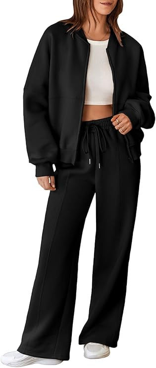 Aleumdr Women's 2 Piece Outfits Oversized Fleece Sweatsuit Zip Up Long Sleeve Sweatshirt with Wide Leg Sweatpants 

#affilatelink  #Aleumdr #Outfits #Sweatshirt #wideleg # LongSleeve #Sweatpants #2024 Comfortable Black Wide Leg Sweatpants, Sporty Black Wide Leg Sweatpants, Oversized Wide Leg Black Sweatpants, Oversized Black Sporty Sweats, Black Oversized Sporty Sweatpants, Outfit Oversize, Wide Leg Sweatpants, Long Sleeve Sweatshirts, Zip Ups