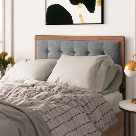 Wade Logan® Nesbitt Upholstered Panel Headboard & Reviews | Wayfair Upholstered Panel Headboard, Modern Headboard, Slatted Headboard, Fabric Headboard, Padded Headboard, Wayfair Furniture, Queen Headboard, Wood Headboard, Upholstered Panels