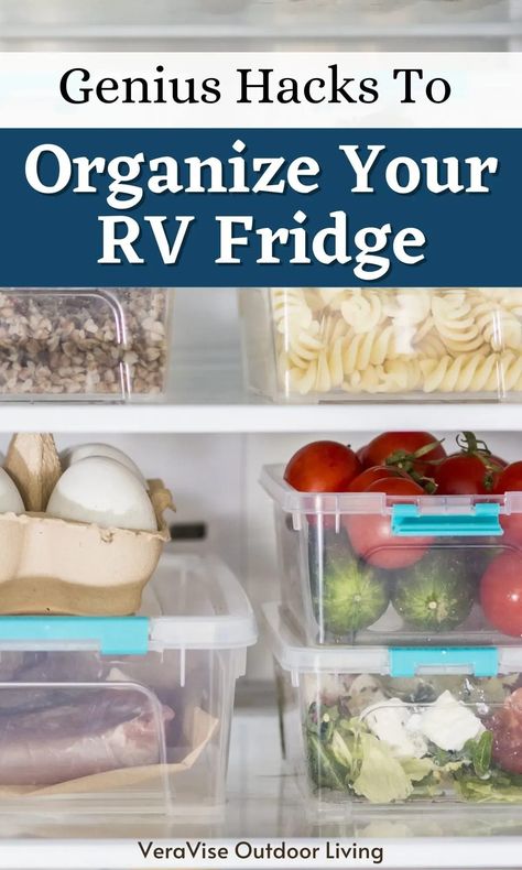 Much like organizing your RV pantry and RV kitchen cabinets, organizing your RV fridge takes a bit of thought, sorting, and planning. Learning how to organize your RV fridge the right way means you can enjoy fresh and good-tasting food for more extended periods. Refrigerator Storage Ideas, Rv Kitchen Cabinets, Rv Pantry, Camper Packing List, Organize Fridge, Camper Fridge, Rv Fridge, Rv Refrigerator, Camper Organization