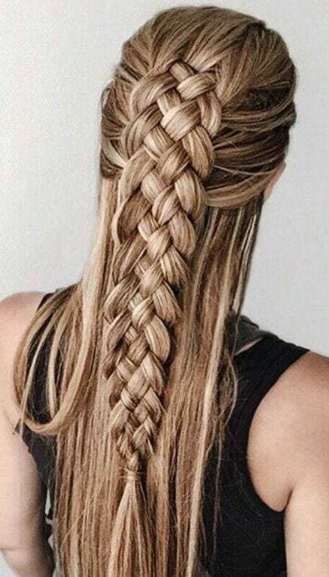 Four Strand Braid – How To Do Four Strand Braids Steps And Tips Braid Pony, Fishtail Braid, Cool Braid Hairstyles, Beautiful Braids, Awesome Hair, Long Blonde, Teen Hairstyles, Hair Stuff