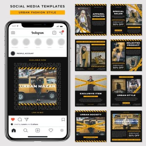 Urban Concept, Instagram Editor, Social Media Template, Design Templates, Urban Fashion, Click Here, Brown And Grey, Template Design, Tops Designs