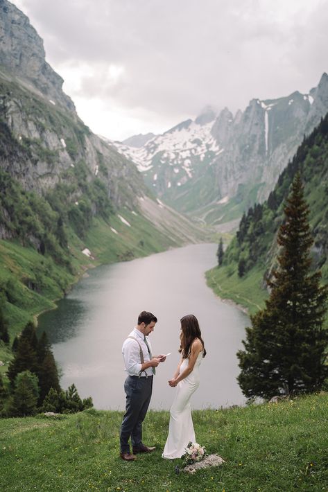 How to Elope and Get Married in the Alps [Updated for 2025] | Made in the Mountains Photo Switzerland Elopement, Alps Wedding, Elopement Destinations, Mountains Photo, Julian Alps, How To Elope, Italian Alps, Mountain Photos, Alpine Lake