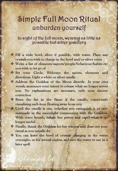 Simple Full Moon Ritual – Unburden Yourself – Witches Of The Craft® Moon Braid, Blessing Spell, Witchcraft Protection, Protection Blessing, Full Moon Spells, Full Moon Rituals, Witch Spells, Spells For Beginners, Moon Spells