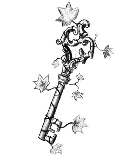 Skeleton Key Tattoo, Key Tattoo Designs, Key Drawings, Key Tattoos, Key Tattoo, Vine Tattoos, Desenho Tattoo, Keys Art, Flower Tattoo Designs