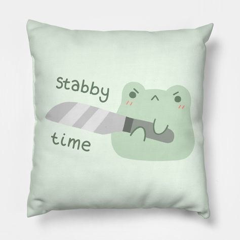 A smol cute frog with a big knife -- Choose from our vast selection of throw pillows to match with your desired size to make the perfect custom pillow. Pick your favorite: Movies, TV Shows, Art, and so much more! Available in extra small, small, medium, large. For beds, couches/sofas, love seats, and chairs. Perfect for decoration. Mushroom Things To Buy, Weird Things To Buy, Frog Bedroom Ideas, Frog Themed Bedroom, Cute Room Accessories, Cute Stuff For Your Room, Things To Get For Christmas, Frog Bedroom, Frog Posters