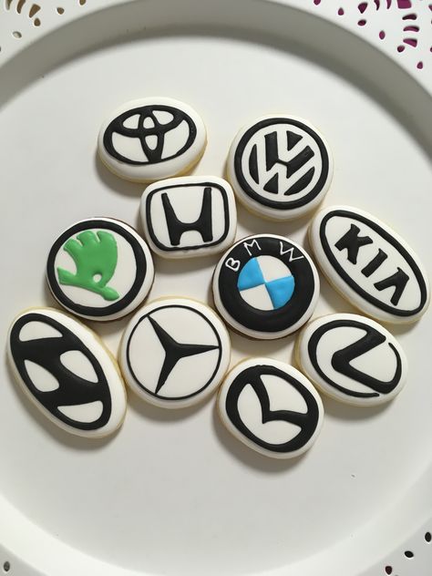 Car Themed Cookies, Ferrari Cake, Construction Birthday Cake, Fathers Day Cupcakes, Car Cookies, Thank You Cookies, Cars Birthday Cake, Iced Biscuits, Iced Sugar Cookies