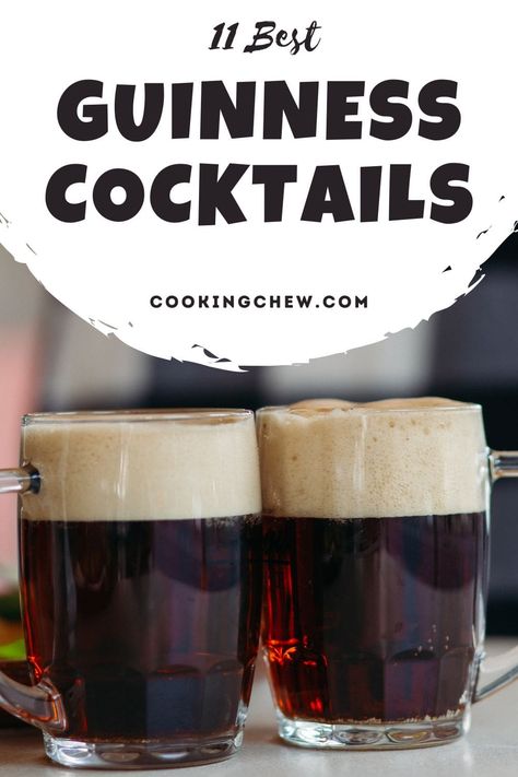 How do you take your Guinness? I’ve compiled a list of the best Guinness cocktails that might blow your mind, from from a Bloody Mary to a unique Margarita. Guinness Recipes, Irish Cocktails, Red Wine Cocktails, Guinness Cocktail, Beer Cocktail Recipes, Ice Cream Cocktails, Unique Cocktail Recipes, Rum Cocktail Recipes, Guinness Beer