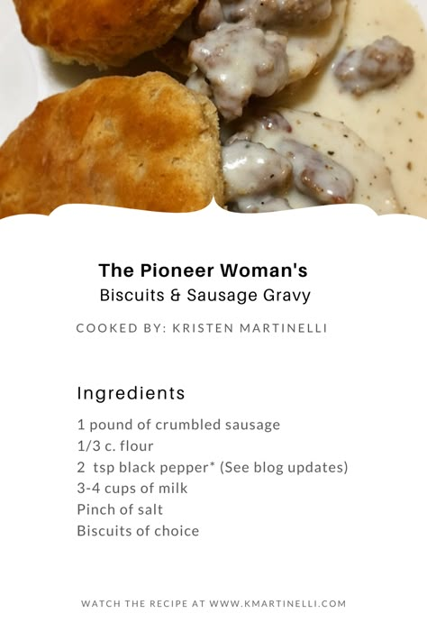 Ree Drummond Sausage Gravy, Pioneer Woman Biscuits And Gravy, Pioneer Woman Biscuits, Biscuits And Sausage Gravy, Biscuits And Sausage, Best Biscuits And Gravy, Sausage Gravy And Biscuits, Sausage Gravy Recipe, Breakfast Sausage Recipes