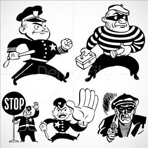 Cop Tattoos, Police Illustration, Facial Expressions Drawing, Police Party, Movie Collage, Cops And Robbers, British India, Advertising Illustration, Graffiti Characters