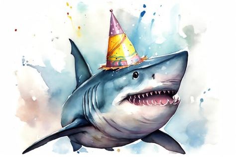 Shark Happy Birthday, Shark Meme, Men Friends, Cards For Women, Shark Pictures, Uk Artist, Cards Birthday, Great White Shark, Brown Envelopes