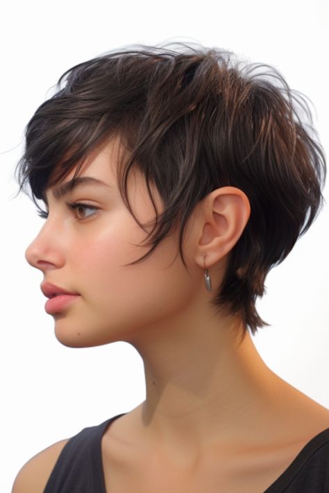 Looking for a daring change? Consider trying out a butterfly pixie haircut with side-swept bangs. This unique style takes on the classic pixie cut. Click here to check out more stunning butterfly haircut ideas for 2023. Pixie Side Swept Bangs, Pixie Side Bangs, Side Swept Pixie Haircut, Pixie Side Part, Pixie Cut With Side Bangs, Side Swept Pixie, Cut Side Bangs, The Butterfly Haircut, Side Cut Hairstyles