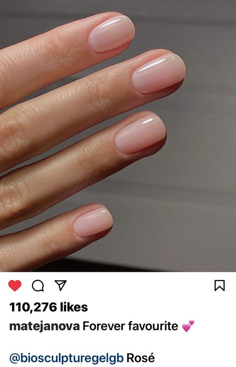 Clear Neutral Gel Nails, Short Pale Nails, Neutral Nails Fair Skin, Gel Neutral Nail Colors, Builder Gel Manicure Short, Short Round Nude Nails, Short Nude Pink Nails, Nude Short Nails Ideas, Pale Skin Nails