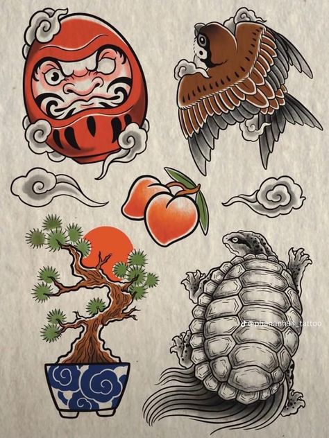 Traditional Japanese Tattoo Flash, Traditional Japanese Tattoo Designs, Sick Tattoo, Japan Tattoo Design, Flash Tattoo Designs, Traditional Japanese Tattoos, Japanese Art Prints, Japanese Folklore, Japanese Illustration