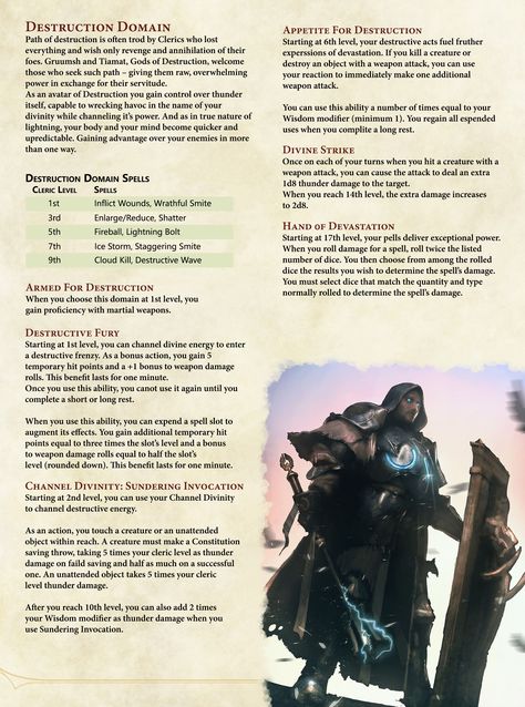 Cleric Destruction Domain Dnd 5e Homebrew Cleric Subclasses, Dnd 5e Cleric Domain, 5e Cleric Domains, Dnd 5e Homebrew Cleric Domain, Dnd Cleric Subclasses, Dnd Cleric Domain, Cleric Subclasses 5e, Dnd 5e Cleric, Cleric Homebrew