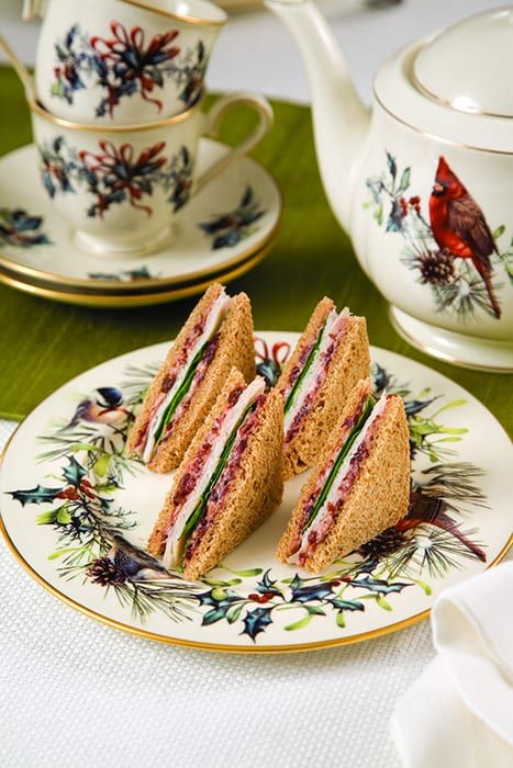 Turkey And Cranberry, Christmas Afternoon Tea, Cranberry Tea, Tea Party Sandwiches, Christmas Luncheon, Tea Sandwiches Recipes, Christmas Tea Party, Cranberry Cream Cheese, Holiday Tea