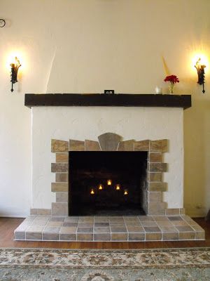 Spanish Revival Fireplace, Spanish Style Fireplace, Spanish Fireplace, Putz Hacks, Fireplace Redo, Spanish Revival Home, Spanish Bungalow, Spanish Decor, Tile Fireplace