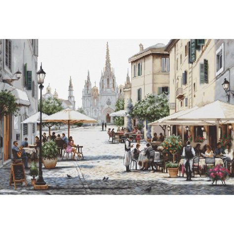 "Find the Luca-S Barcelona Cathedral B2411L Counted Cross-Stitch Kit at Michaels. com Luca-S is a leading brand of high quality stitchery, craft kits and offers a complete range of kits in different needlework techniques. Create this lovely picture with Luca-S counted cross stitch kit. It includes easy to follow stitching chart and detailed stitch diagrams. Kit contains:canvas (Zw. t Aida18/100/101), Anchor(62 colours), needle and instruction. Dimensions 47*31cm / 18, 5*12, 2in. | Luca-S Barcelo Richard Macneil, Cardboard Organizer, Anchor Threads, City Landscape, Counted Cross Stitch Kits, Embroidery Needles, Stitching Art, Stitch Kit, Cross Stitch Art