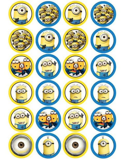 Minion Cupcake Toppers, Minion Craft, Minion Stickers, Minion Theme, Minion Cupcakes, Diy Birthday Banner, Minion Birthday Party, Birthday Cake Topper Printable, Minion Birthday