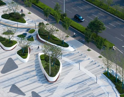 Landscape Plaza, Free Landscape Design, Plaza Design, Elevated Gardening, Concept Models Architecture, Hardscape Design, Vertical Landscape, Outdoor Landscape Lighting, Landscape Elements