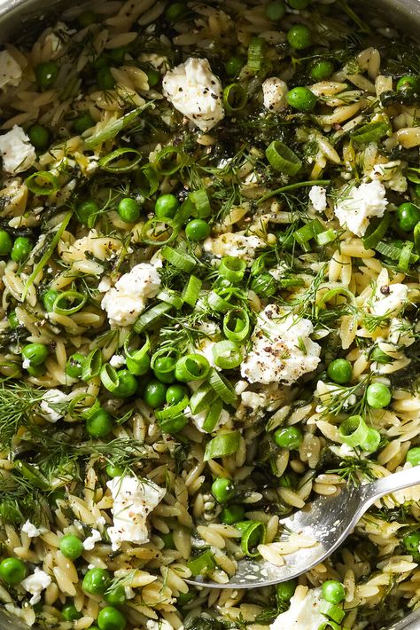 Almond Snowballs, Orzo With Spinach, Lemony Orzo, Orzo Spinach, Baked Risotto, Mushroom Bourguignon, Spinach Orzo, Snowballs Recipe, Feta Recipe