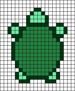 Turtle Alpha Pattern, Turtle Perler Bead Pattern, Turtle Pixel Art, Alpha Keychain, Pixel Grid, Easy Perler Bead Patterns, Easy Pixel Art, Dishcloth Crochet Pattern, Seed Bead Pattern