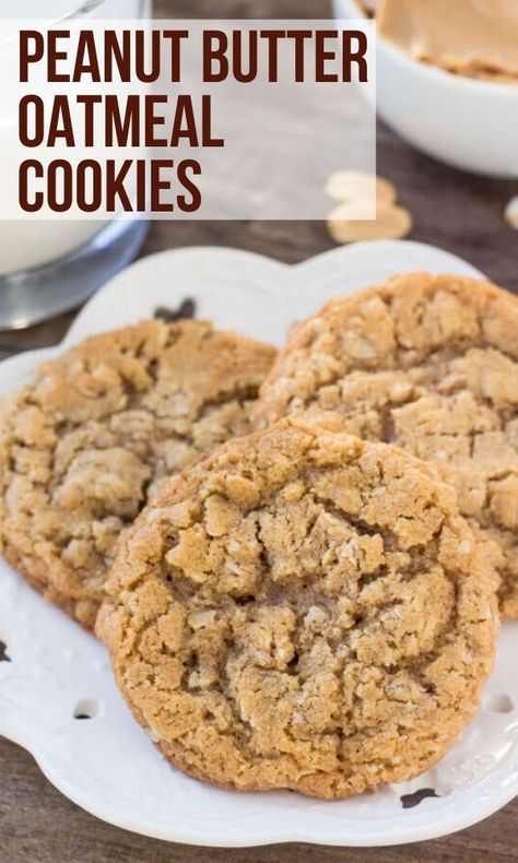 Cookie Dough Vegan, Butter Oatmeal Cookies, Oatmeal Cookies Easy, Resep Smoothie, Easy Peanut Butter Cookies, Oatmeal Cookies Chewy, Peanut Butter Oatmeal Cookies, Air Kelapa, Peanut Butter Oatmeal