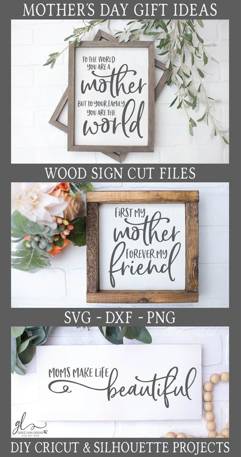 Cricut Wood, Silhouette Diy Projects, Mother's Day Projects, Mothers Day Signs, Signs Diy, Mothers Day Gifts From Daughter, Diy Wood Signs, Diy Mothers Day Gifts, Mother's Day Diy