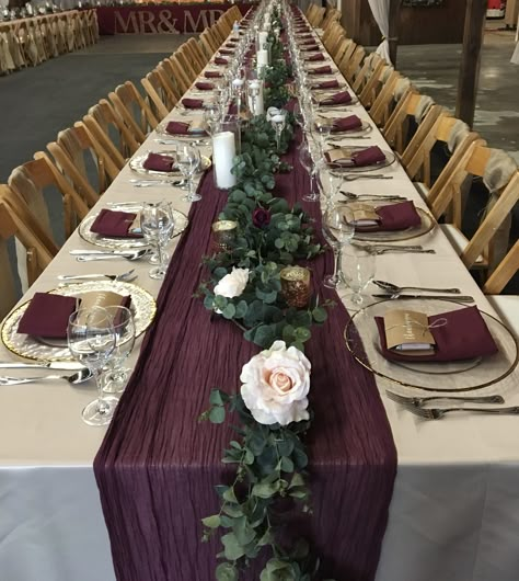 Green And Burgundy Wedding, Burgundy Table Runner, Burgundy And Grey Wedding, Gold And Burgundy Wedding, Burgundy Wedding Theme, Burgundy And Blush Wedding, Plum Wedding, Maroon Wedding, Sage Wedding