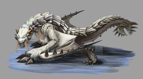 Barioth Study by Avalugg on Newgrounds Monster Hunter Frontier, Monster Hunter Wiki, Monster Hunter 3rd, Monster Hunter Art, Monster Hunter World, Fantasy Beasts, Fantasy Creatures Art, Monster Design, Creature Concept Art