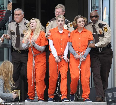 Orange Prisoner, Prison Jumpsuit, Prison Outfit, Chanel Oberlin, Billie Lourd, Orange Suit, Abigail Breslin, Harley Quinn Comic, Back Tattoo Women