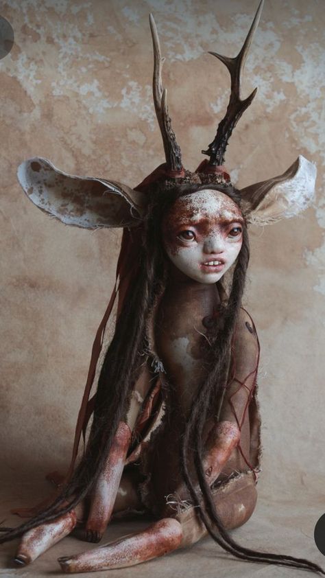 Fantasy Deer, Faery Art, Mexican Culture Art, Ooak Fairy, Fairy Art Dolls, Haunted Dolls, Fantasy Art Dolls, Spirit Dolls, Spirited Art