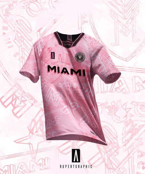 CF INTER MIAMI - Kit Concept on Behance Pink Jersey Design, Pink Football Jersey, Sports Apparel Design, Pak Cricket, Jersey Font, Student Games, Football Shirt Designs, Sports Tshirt Designs, Sport Shirt Design