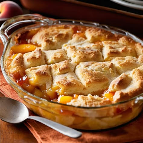 Classic Old-Fashioned Oven-Baked Peach Cobbler Recipe | Cooking Art Old School Peach Cobbler, Old Oven Peach Cobbler, Old Time Oven Peach Cobbler, 12 Tomatoes Southern Peach Cobbler, Old Time Peach Cobbler With Bisquick, Pineapple Dessert Easy, Canned Peach Cobbler Recipe, Cobbler Peach, Chef Table