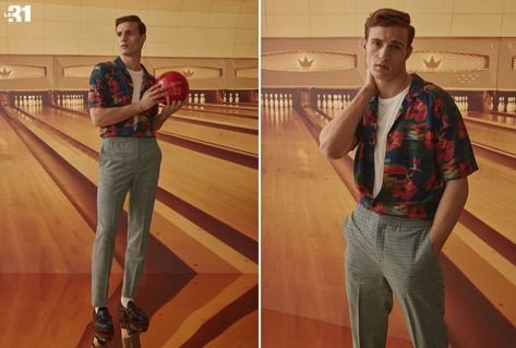 Retro Men Outfit Vintage, Retro Mens Hairstyles, Vintage Outfits 80s Retro Men, Vintage Outfits 90s Retro Men, Retro Men Outfit, Bowling Outfit Ideas, Retro Outfits Men, Retro Outfits 80s Style, Men Illustration