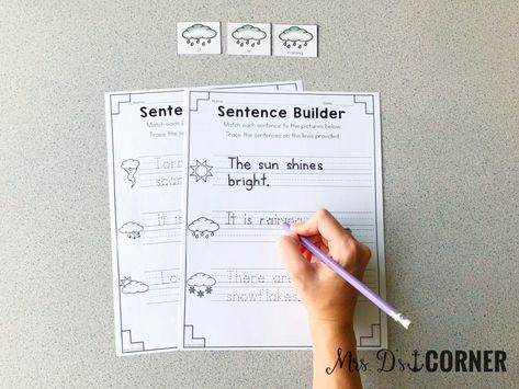 Sentence Building Activities for Special Ed - Mrs. D's Corner Special Education Writing, Sentence Building Activities, Sentence Builder, Writing Sentences, Student Skills, Sentence Building, Self Contained Classroom, Challenges Activities, Spelling Patterns