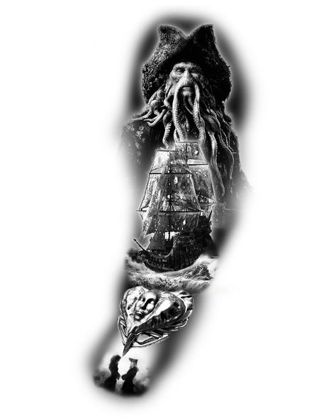 Davy jones tattoo design #tattoo #tattooart #realistictattoo #sleeve #tattoosleeve #blackandwhite #tattoed #inked #ink #neotrad #tattooidea #tattooartist #tattoos #tattoomodel #davyjones #potc #piratesofthecaribbean #johnydepp #jacksparrow #tattoo2me #tattoodesign #stencil #tattoosketch Davy Jones Tattoo, Neo Traditional Tattoo Design Sketches, Tattoo Design Sketches, Neo Traditional Tattoo Design, Man Sketch, Traditional Tattoo Design, Davy Jones, Design Tattoo, Neo Traditional