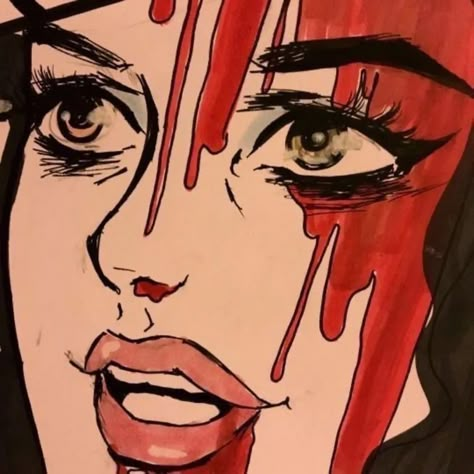 Lana Myers, Vampire Comic, Native Artwork, Vintage Illustration Art, Snake Art, Blood Art, Pop Art Comic, Vintage Comics, Red Aesthetic