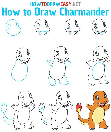 How to Draw Charmander Step by Step #Charmander #CharmanderDrawing #Pokemon #PokemonDrawing #EasyCharmanderDrawing #EasyDrawings #HowtoDraw #HowtoDrawaPokemon #HowtoDrawaCharmander #CuteDrawings #Anime #AnimeArt #AnimeDrawing How To Draw Bulbasaur, How To Draw Pokemon Step By Step, How To Draw Charmander, Charmander Drawing, Easy Pokemon Drawings, Inslee Haynes, How To Draw Pokemon, Draw Pokemon, Drawing Ideas For Kids