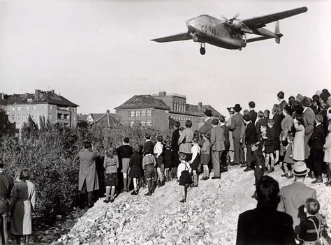 The Berlin Airlift Pictures | Berlin Blockade and Airlift, June 1948 | thecoldwars Plane Landing, West Berlin, East Berlin, Fear Of Flying, Berlin Wall, History Projects, East Germany, Historical Events, Berlin Germany