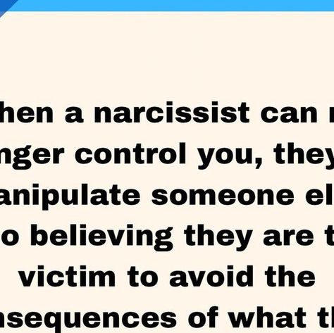 Elizabeth Shaw on Instagram: "When a narcissist loses control over you, they often seek to manipulate others to maintain their self-image and avoid accountability. They may portray themselves as the victim, casting you as the aggressor or the unreasonable party. This tactic, known as “playing the victim,” serves to garner sympathy and support from others, diverting attention from their own behaviour. By convincing others of their false narrative, the narcissist aims to protect their reputation and continue exerting influence indirectly. This deflection helps them evade the consequences of their actions, perpetuating their cycle of manipulation and control.

#narcissisticex #narcissistic #narcissist #narcissisticrelationship #narcissists #narcissisticparent #narcissism #narcissisticfamily # False Narrative, Elizabeth Shaw, Narcissistic Family, Narcissistic Parent, Bait And Switch, Playing The Victim, Narcissistic Behavior, Self Image, Toxic Relationships