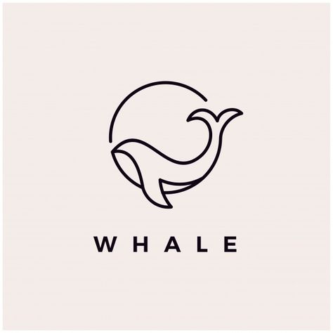 Whale monoline logo design icon illustr... | Premium Vector #Freepik #vector #logo #line #animals #flat Dolphin Logo, Logo Design For Business, Clean Logo Design, Flat Logo Design, Hand Drawn Logo Design, Clean Logo, Inspiration Logo Design, Whale Logo, Flat Logo