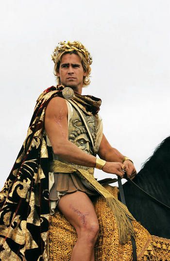 Colin Farrell in Alexander (2004) as Alexander the Great. He was a real person but i still put him in my board. Colin Farrel as Alexander the Great in the movie Alexander 2004 riding his horse Bucephalus. Alexander 2004, Colin Farrell, Alexander The Great, Ancient Greek, Alexander, Horses