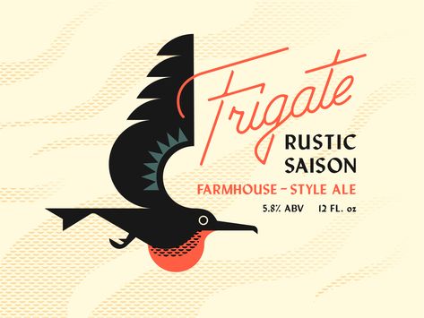 Brandimals 06 - Frigate Bird by Michael Penda  #dribbble #dribbblers #design #illustration Quirky Branding, Frigate Bird, World Cup Poster, Bull Logo, Lettering Style, Beer Label, Gig Posters, Show And Tell, Bird Design