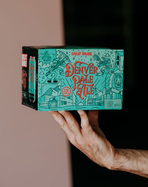 Great Divide Artist Series Can Designed By Vicarel Studios | Dieline - Design, Branding & Packaging Inspiration Funky Branding, Can Packaging, Beer Packaging Design, Drinks Packaging Design, Beer Girl, Cool Packaging, Color Palette Bright, Beer Packaging, Box Packaging Design