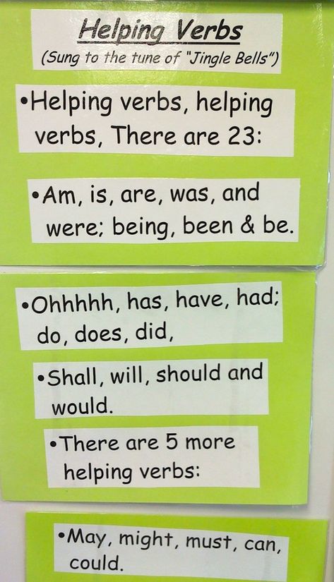 Verb Song, Reading Support, Helping Verbs, Text Structure, Language Works, Grammar And Punctuation, Teaching Grammar, Teaching Language Arts, Teaching Ela