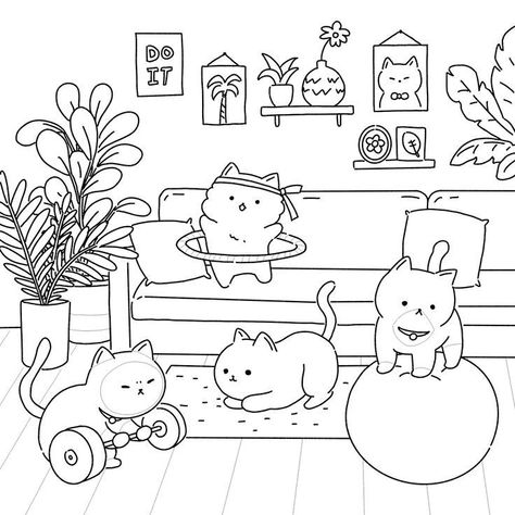 Chibi Coloring, Chibi Coloring Pages, Space Coloring Pages, Cat Coloring Book, Kitty Coloring, Detailed Coloring Pages, Cat Coloring Page, Cartoon Coloring Pages, Cool Coloring Pages